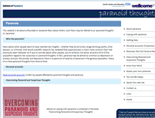 Tablet Screenshot of paranoidthoughts.com